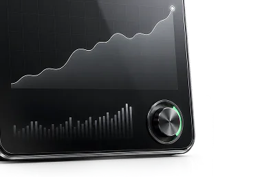 Clock and chart — real-time statistics
